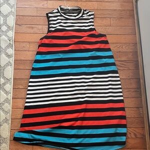 Tiana B. Striped Midi Dress - Black, Red, Blue, White